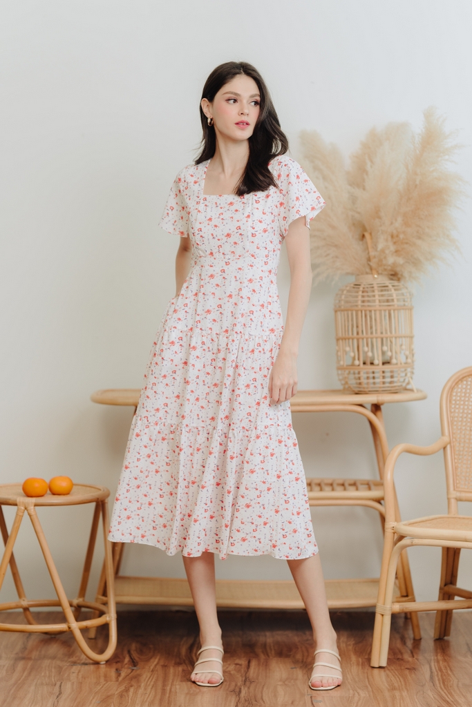 White floral maxi discount dress