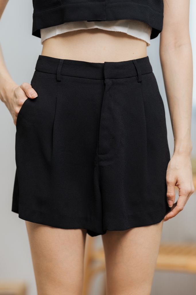 High waisted black hotsell dress shorts
