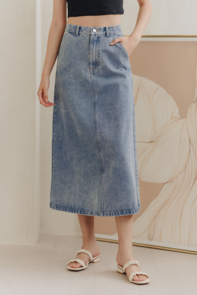 Brielle Denim Maxi Skirt