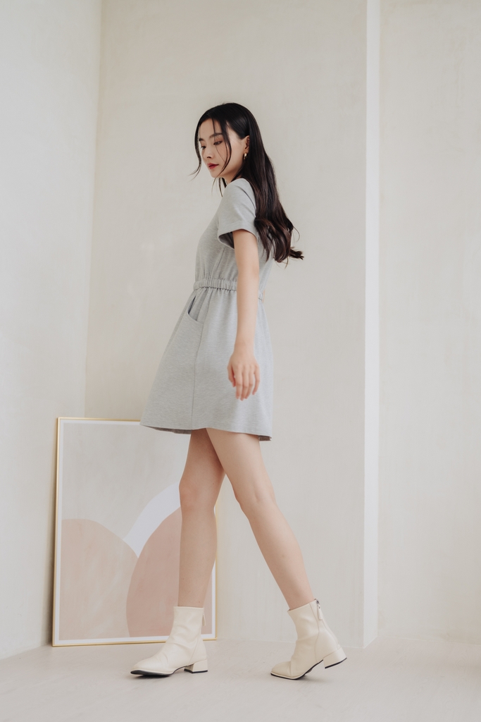 Girl standing without store dress