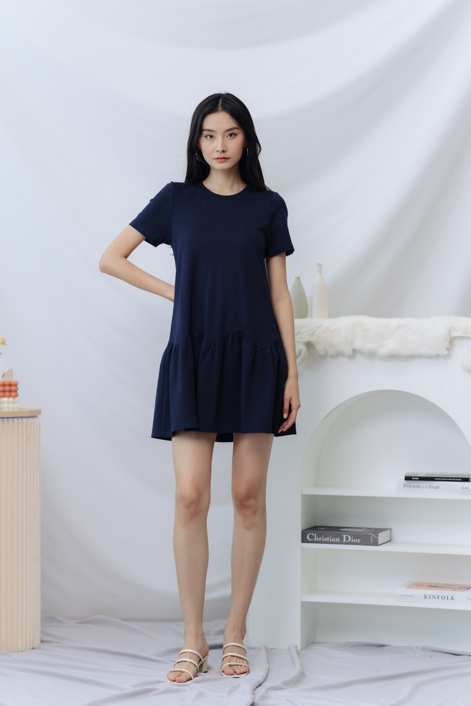 Navy blue deals drop waist dress