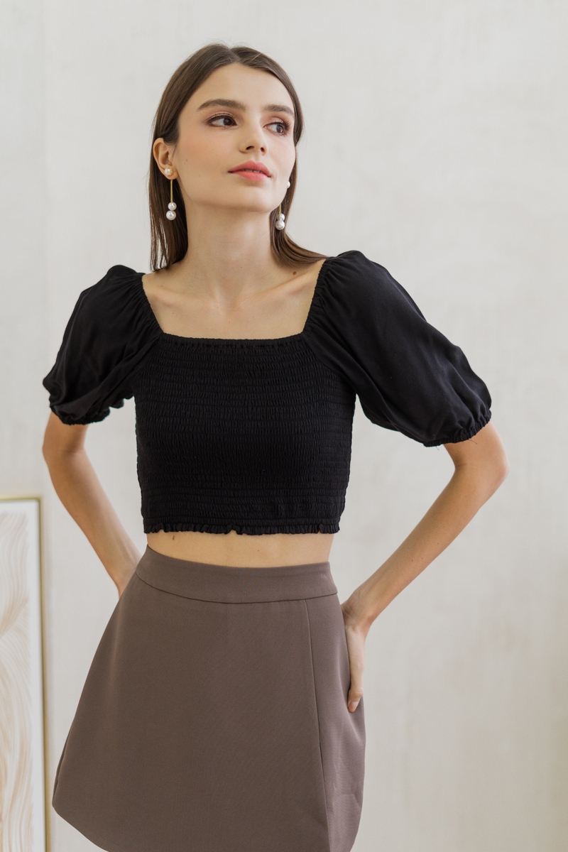 Smocked puff sleeve top 2025