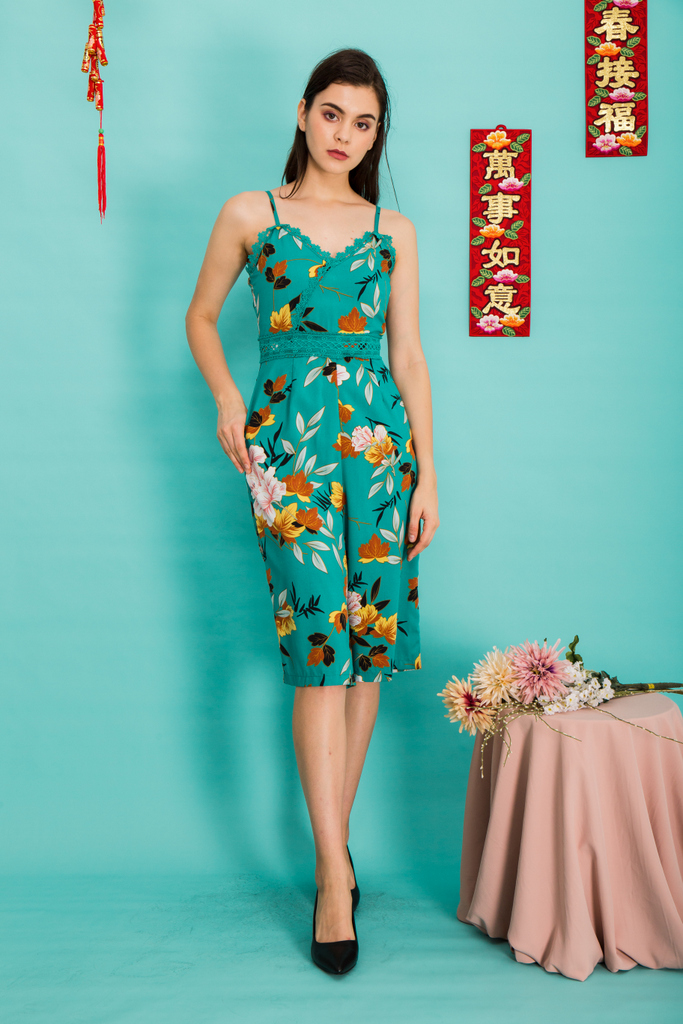 bright floral jumpsuit
