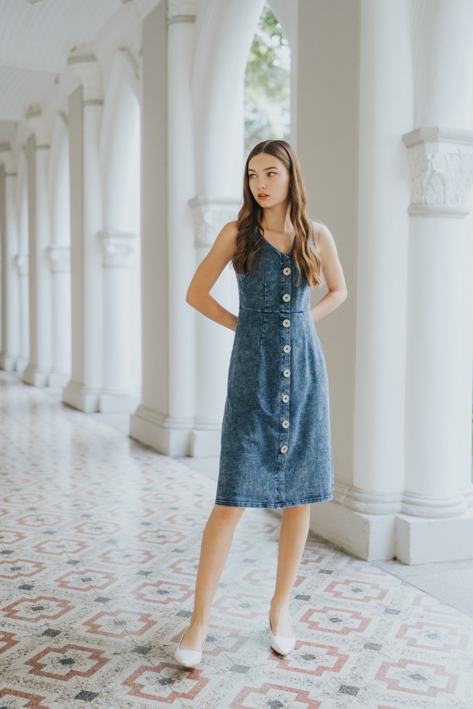 denim midi dress