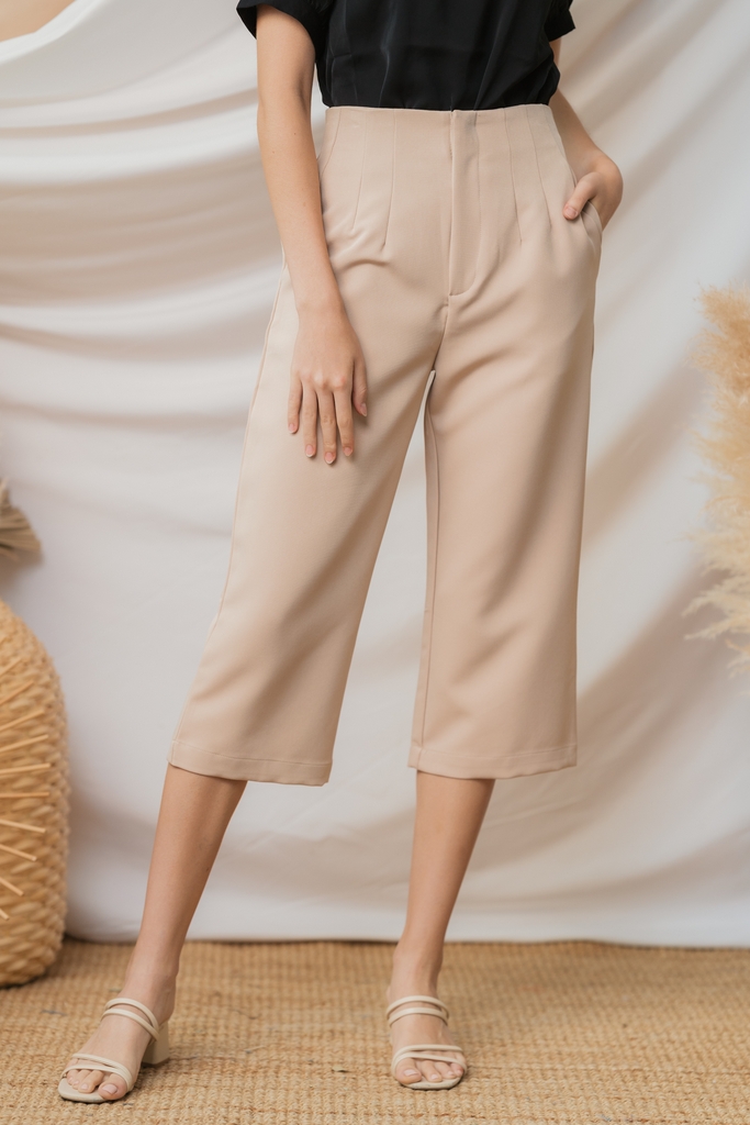 Isadore High Waisted Culottes in Sand