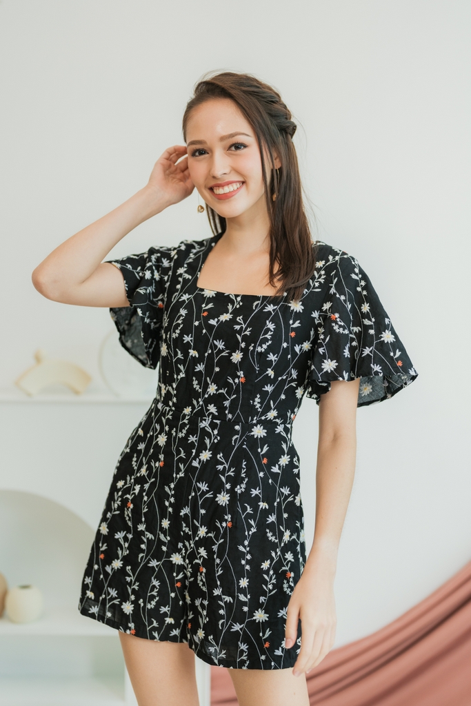black floral romper