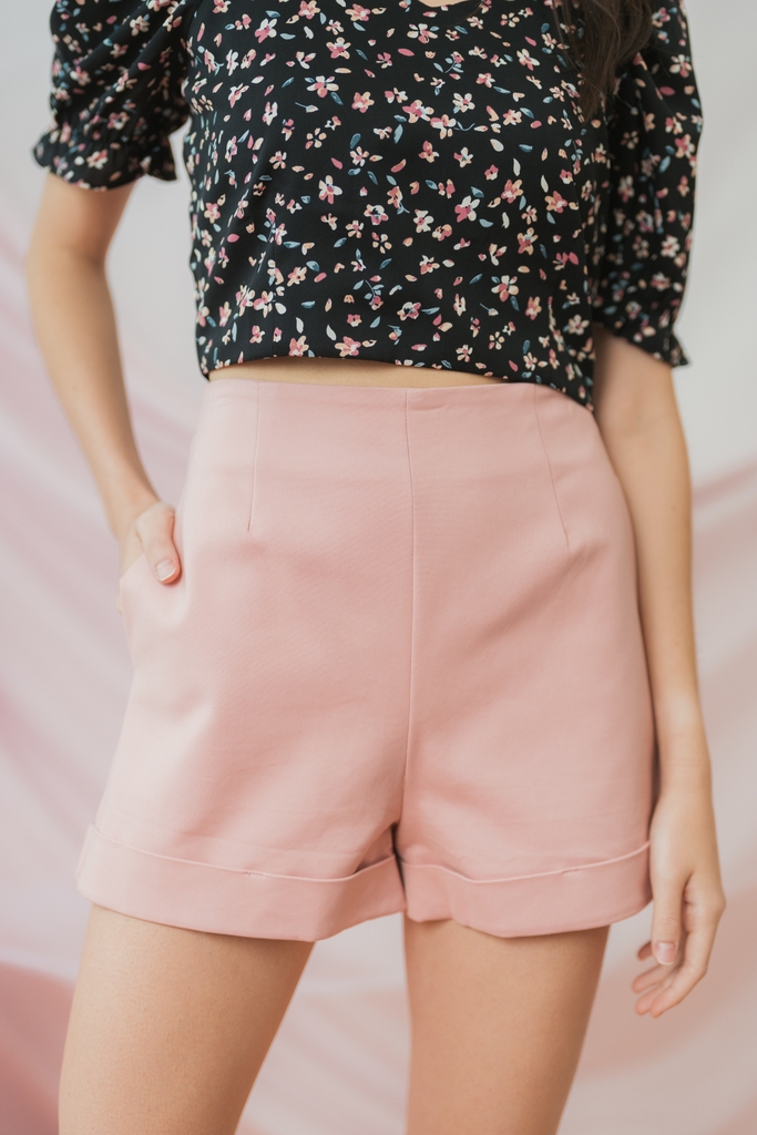 high rise tailored shorts
